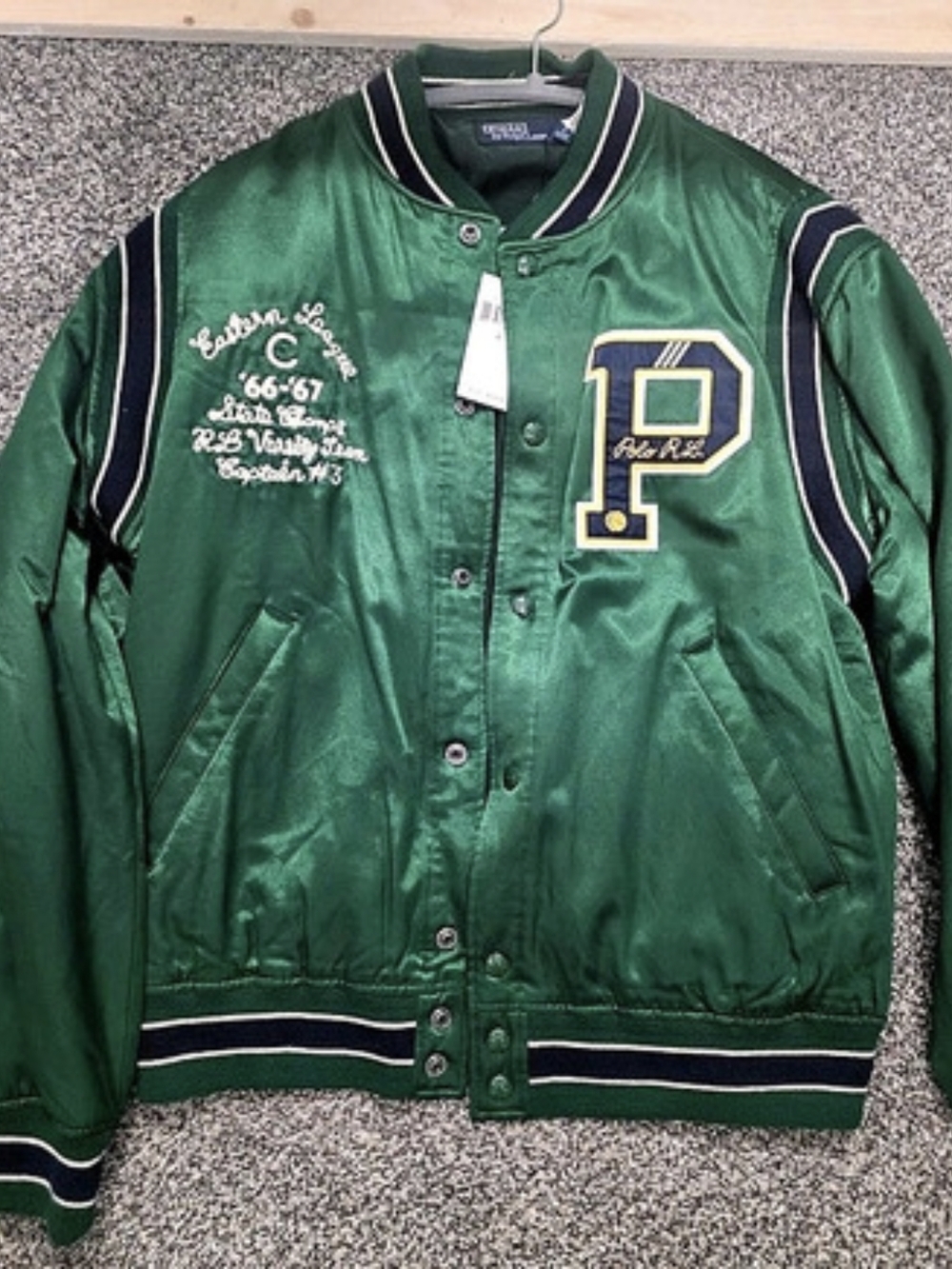 Polo Ralph Lauren Reversible Varsity-Inspired Jacket Green & Navy Large